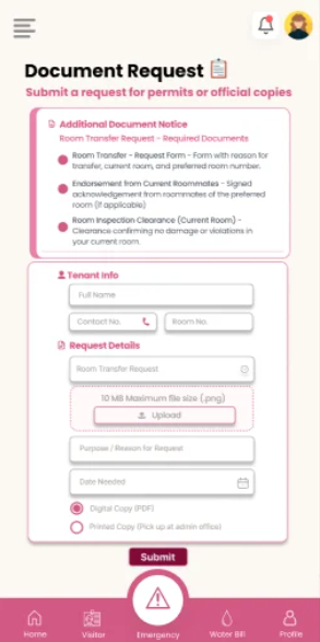 Document Request UI