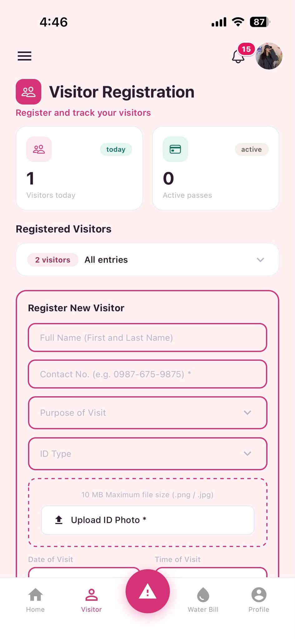 Visitor Registration UI