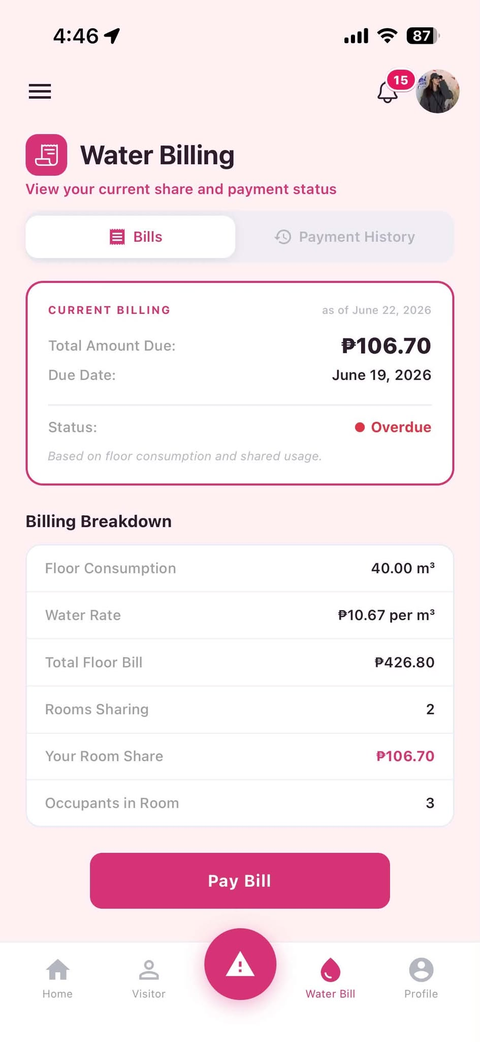 Water Bill UI