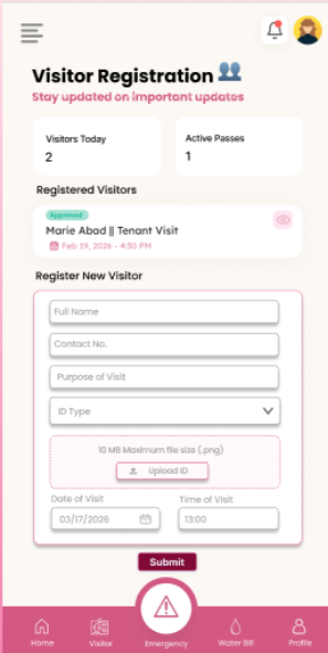 Visitor Registration UI